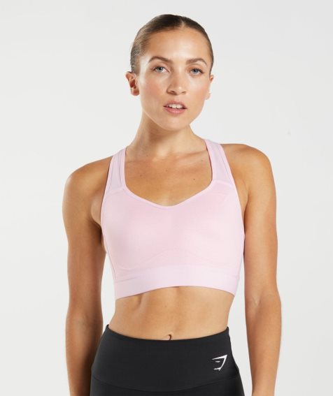 Women's Gymshark Lightweight High Support Sports Bra Pink | NZ 5DFVTP